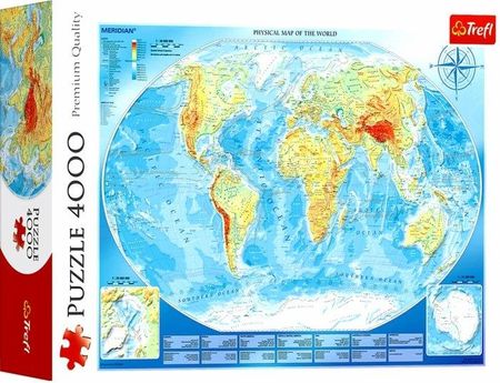 Trefl Puzzle 4000el. Wielka Mapa Fizyczna Świata 45007
