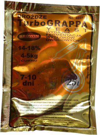 Drożdże Gorzelnicze Browin Turbo Grappa 14-18% 25L