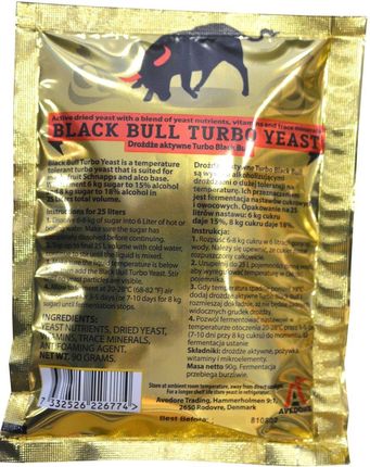 Black Bull Turbo 18% Drożdże Gorzelnicze 10Szt