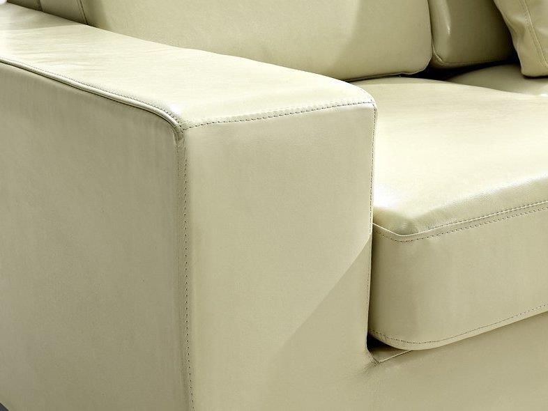 Beliani Narożnik prawostronny sofa skórzana regulowane zagłówki beżowy Stockholm - zdjęcie 1 Beliani Narożnik prawostronny sofa skórzana regulowane zagłówki beżowy Stockholm
