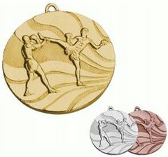 Medal złoty- kick boxing - medal stalowy - Trofea sportowe