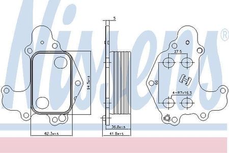 NISSENS CHŁODNICA OLEJU CITROEN BERLINGO 08-, PEUGEOT 5008 16- 90968