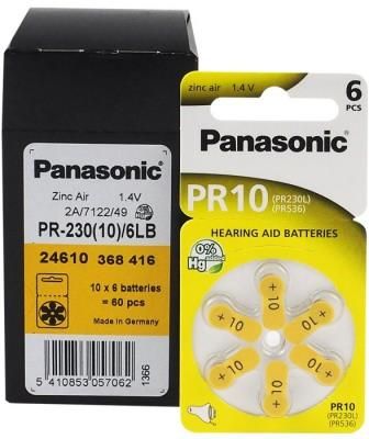 Panasonic 120 x baterie do aparatów słuchowych 10/PR10/PR230L/PR536/PR70