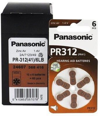Panasonic 120 x baterie do aparatów słuchowych 312/PR312/PR41