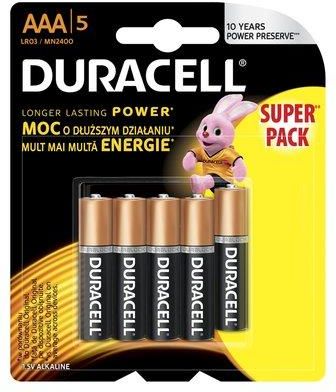 Duracell 5 x bateria alkaliczna Duralock C&B LR03 AAA (blister)