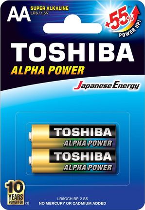 Toshiba Bateria Ultra Alkaliczna Lr6/Aa 1.5V Alpha Power 2Sztuki (0292761)
