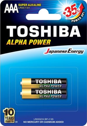 Toshiba Bateria Ultra Alkaliczna Lr03/Aaa 1.5V Alpha Power 2Sztuki (0292756)