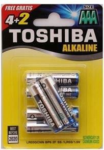 Toshiba Baterie alkaliczne Toshiba (LR03GCNP BP6 2F)