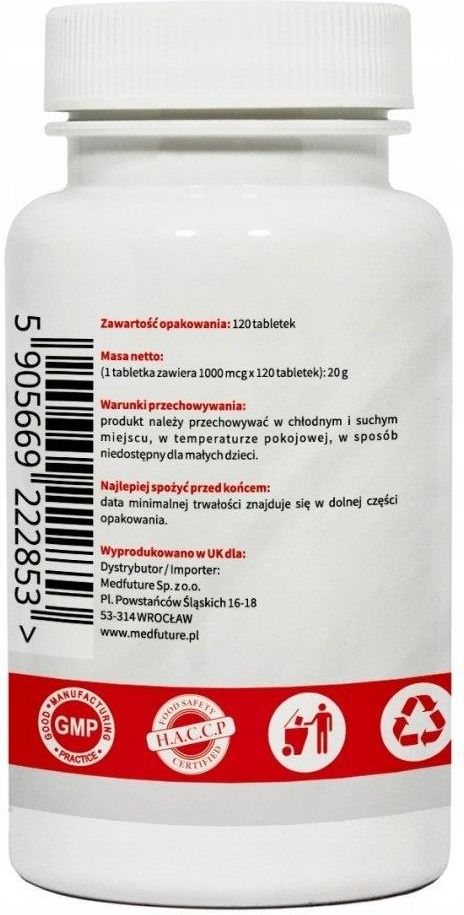 Medfuture Witamina B12 1000 Mcg + Kwas Foliowy 120 Tabl - Opinie I Ceny ...