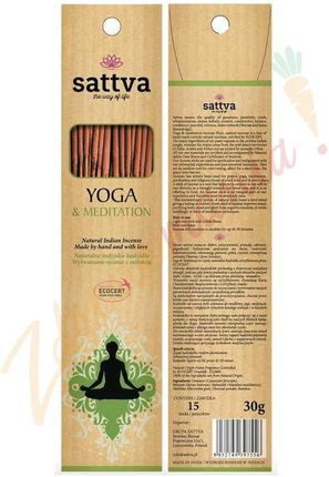 Sattva India Kadzidełka Yoga Medytacja Naturalne Ecocert Sattva 30G