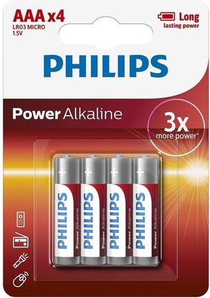 Philips LR03P4B/10 4 ks Bateria alkaliczna AAA POWER ALKALINE 1,5V