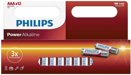 Philips LR03P12W/10 12 ks Bateria alkaliczna AAA POWER ALKALINE 1,5V
