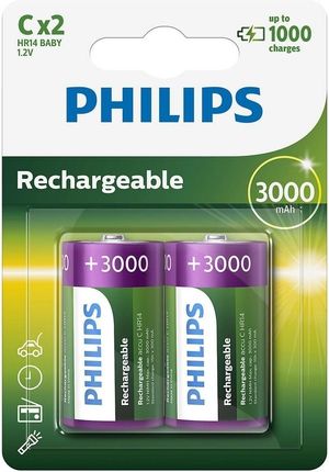 Philips R14B2A300/10 2szt Bateria ładowalna C MULTILIFE NiMH/1,2V/3000 mAh