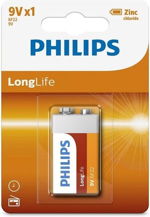 Philips 6F22L1B/10 Bateria Cynkowo-chlorkowa 6F22 LONGLIFE 9V