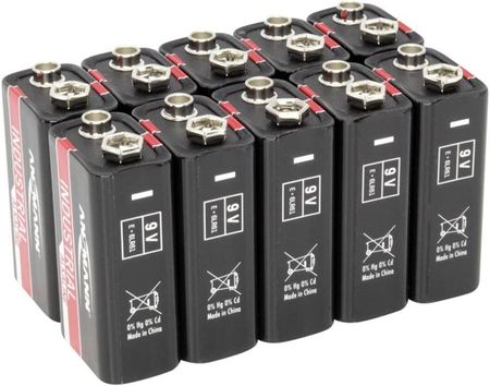 Ansmann Przemysłowe baterie alkaliczne 9V E-Block, 10 szt, 1505-0001