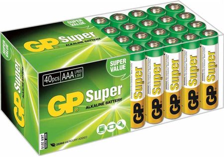 GP Super Baterie alkaliczne AAA, 40 szt., 1,5 V, 03024AB40