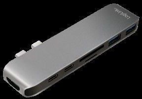 LogiLink Hub wielofunkcyjny USB-C 7w1 aluminiowy 100W (UA0302)