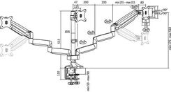 logilink Aluminiowy uchwyt na 3 monitory 13-27 max. 8kg (BP0052)
