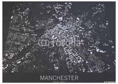 satelitarna mapa wielkiej brytanii Decormint Plakat Premium Mapa Manchester Anglia Widok Satelitarny 