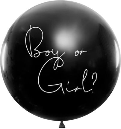 Party Deco Balon Olbrzym 1 M Średnicy Czarny Z Nadrukiem Boy Or Girl