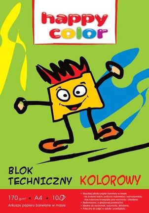 Blok techniczny A4 Happy Color kolorowy *390050A* 10 kartek