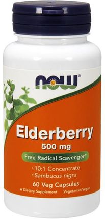 Now Foods Elderberry Bez Czarny 500mg 60 Kaps