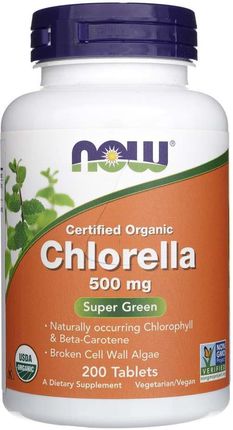 Now Foods Chlorella 500mg Organic 200 tabl