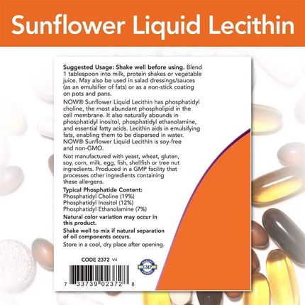 Płyn Now Foods Sunflower Lecithin Liquid 473ml - zdjęcie 3