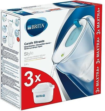 Dzbanek filtrujący BRITA Style 2,4L niebieska + 3 filtry Maxtra+ 