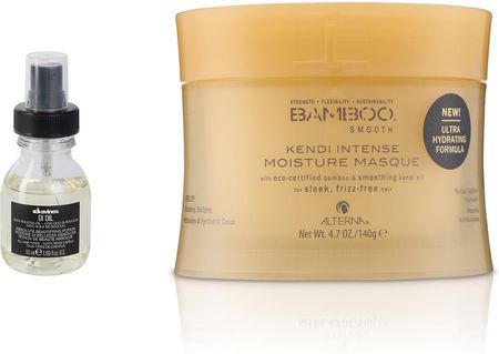 Davines OI Oil and Bamboo Smooth Kendi Intense Moisture olejek do włosów 50ml + maska wygładzająca 140g 