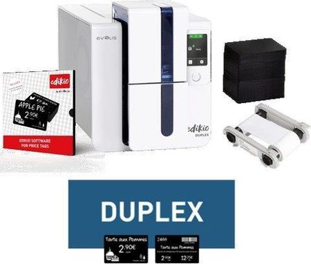 Evolis Edikio Duplex Price Tag Solution, Drukarka Do Cen, Dwustronna, 12 Pkt/Mm (300Dpi), Usb, Ethernet