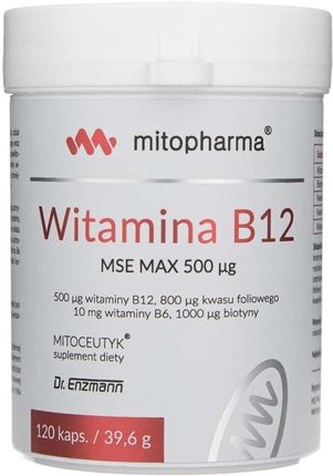 Dr.Enzmann Witamina B12 MAX 500µg 120kaps.