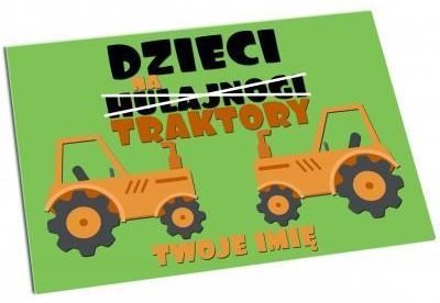 Magnes z imieniem dla dziecka Dzieci na traktory