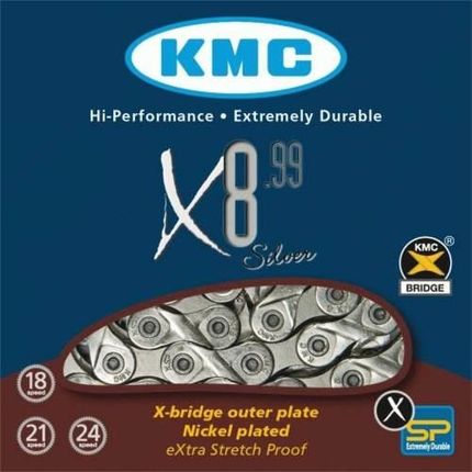 Kmc X8.99 Łańcuch 8/7/6 Rzędowy 116 Ogniw + Spinka BXX89906