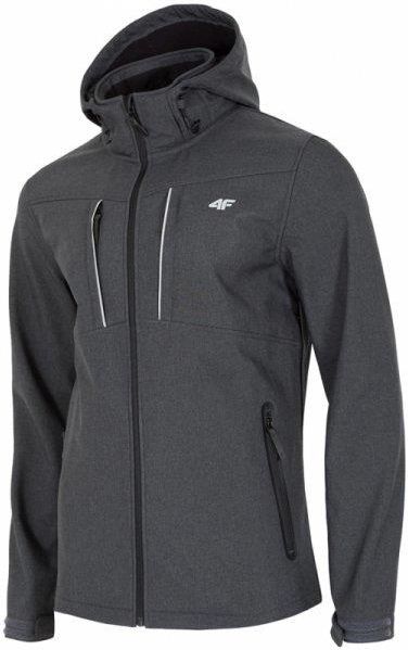 4F Kurtka Męska Softshell H4Z18 Sfm003 Ciemny Szary Melanż męska kurtka softshell 4f szara zielony zamek m