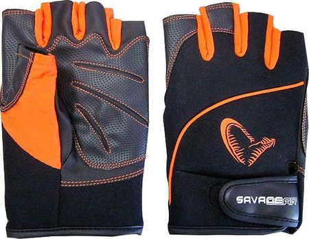 Savage Gear Rękawice Ochronne Protec Glove Czarno-Pomarańczowe R L (43849)