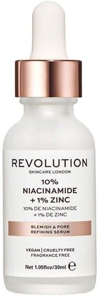 Makeup Revolution Skincare Blemish And Pore Refining Serum 10% Niacinamide + 1% Zinc Serum Do Twarzy 30 ml
