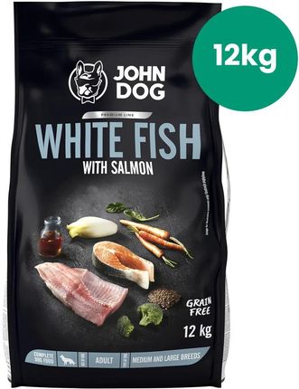 John Dog Biała Ryba Z Łososiem I Warzywami Bezzbożowa 12Kg