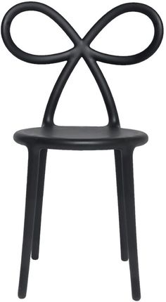 Qeeboo Zestaw 2 Krzeseł Ribbon Czarny Mat 80001Blo