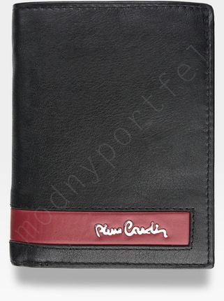 Portfel Męski Pierre Cardin Skórzany Klasyczny Czarny Tilak26 330 RFID Czarny + Czerwony