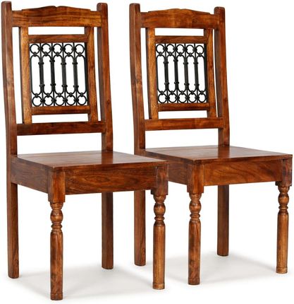 Vidaxl Krzesła Z Litego Drewna Stylizowane Na Sheesham 2 Szt