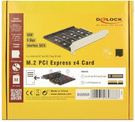 Delock Pcie 4X Internal M.2 B Raid (89888)