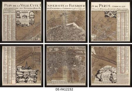 Obraz Plan De Ville Paris 180X120Cm