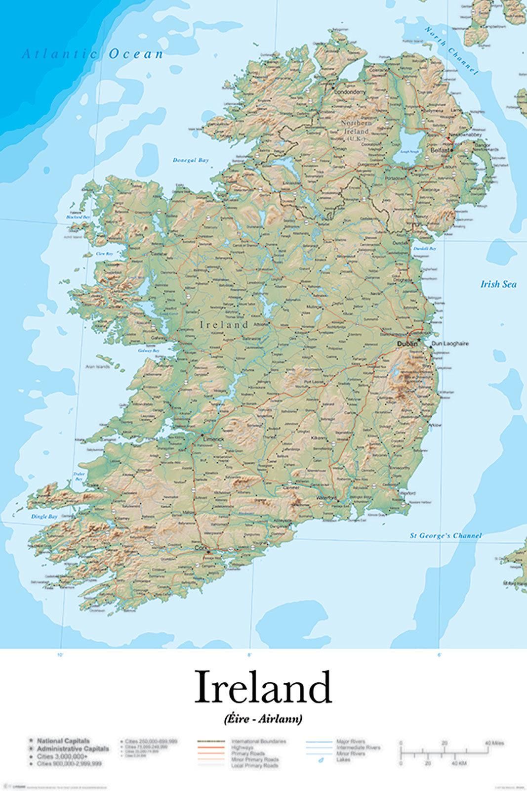 mapa irlandii Mapa Irlandii, Irlandia   plakat edukacyjny 61x91,5 cm PP34151 