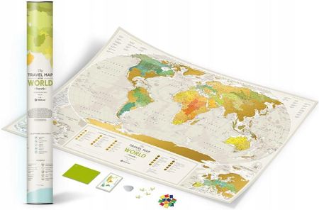 Świat mapa zdrapka - geograficzna