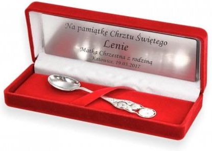 E-Dewocjonalia.eu Grawer Łyżeczka Srebrna W Czerwonym Pudełku 3668