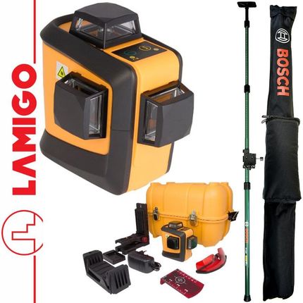 Lamigo Laser Krzyżowy 3D-Cross + Tyczka Rozporowa 3,2M Bosch Tp320 130195+F034093000