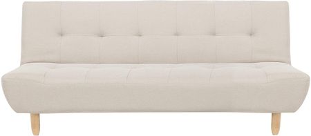 Beliani Nowoczesna sofa rozkładana tapicerowana dla 3 osób pikowana beżowa Alsten