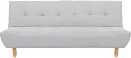 Beliani Nowoczesna sofa rozkładana tapicerowana dla 3 osób pikowana jasnoszara Alsten