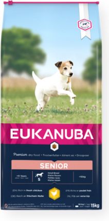 Eukanuba sucha karma dla starszych psów małych ras bogata w świeżego kurczaka 2x15kg